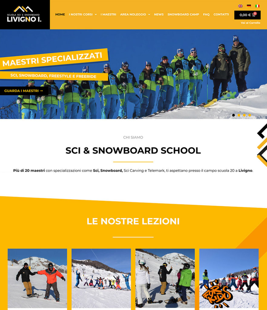 Sito web Scuola Sci e Snowboard Livigno Italy